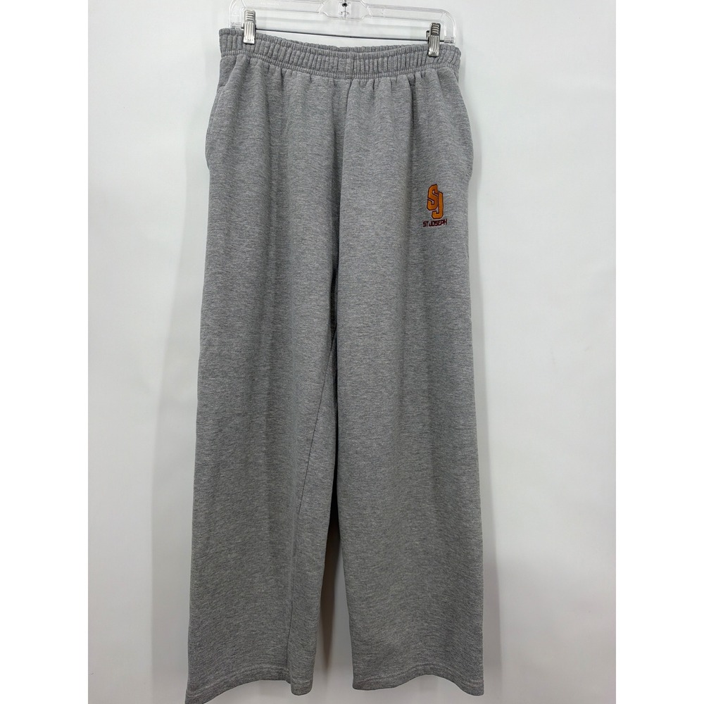 Pennant Sportswear‎ St Joseph SJ Fleece Sweatpants Gray Wide Leg Mens Medium